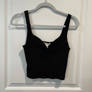 H&M Black V-Neck Tank- Size S